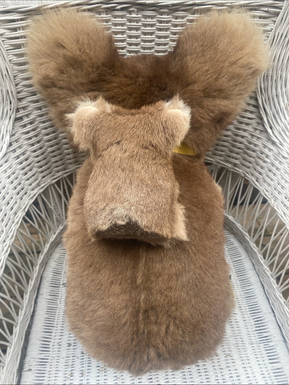 Vintage Plush Brown Koala Stuffed Animal Toy with Yellow Bow and Joey Koala - Picture 11 of 16